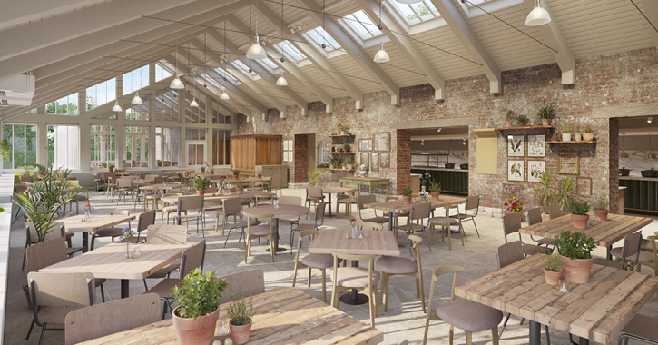 View of The new Vinery Restaurant at Raby Castle